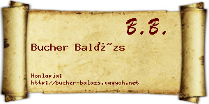 Bucher Balázs névjegykártya