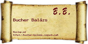 Bucher Balázs névjegykártya